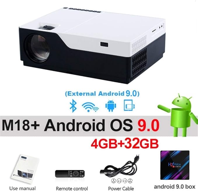 HD 1920x1080P Android 9.0 WiFi Soporte AC3 4K 200 Pulgadas Full HD ...