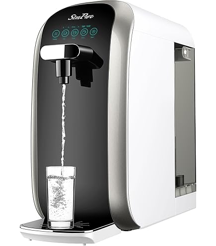 UV Countertop Reverse Osmosis Water Filter System, 8 Stage Water Purifier, 7L Large Water Tank For Home, 4:1 Pure To Drain, Reduce TDS PFAS, BPA Free (No Installation Required), White