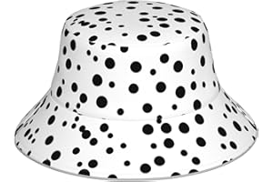 Black and White Polka Dot Foldable Summer Sun hat, Suitable for the Beach, Camping, Hiking, etc.