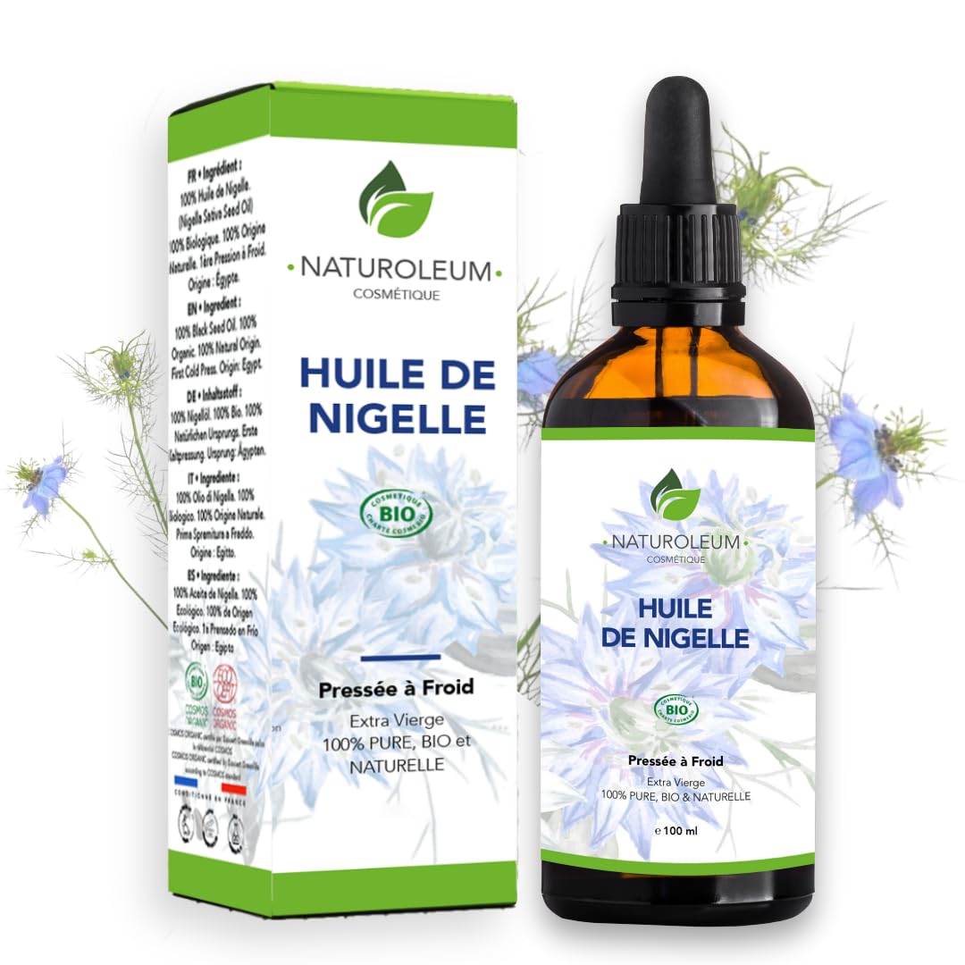 ORGANIC NIGELLA OIL, 100% Pure and Natural, Cold Pressed, Extra Virgin - Nourishing Care for Skin, Face, Hair Vegan 100ml