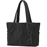 EASYSO Tote Bag for Women,Puffer Travel Tote Bags with Zipper, Quilted Handbag with Compartments for Travel Work Sport, Black