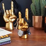 Luckies Rock On Hand Mini Headphone Stand Jewellery Holder Desk Ornament Gold view 3