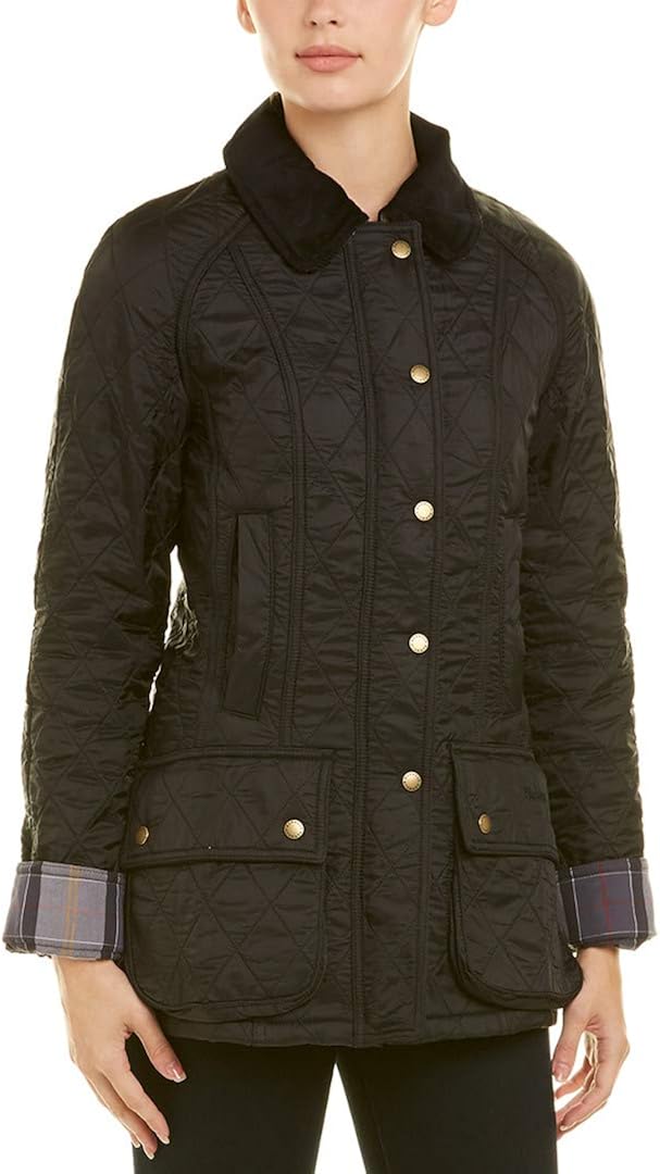Barbour Women's Beadnell Polarquilt Jacket, Black, 16/12US at Amazon