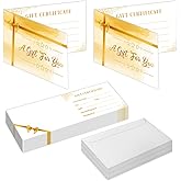 50 Sets Gift Certificates for Business, Blank Gift Cards Certificates with Envelopes for Salon Restaurants Spa Marriage Birthday Client Vouchers 11.8 x 3.9 Inch - Yellow