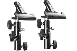 QYXINC Photo Studio 5/8" Heavy Duty Metal Clamp Holder, Photography Reflector Holder for Light Stand，Light Stand Clip Mount with Umbrella Hole for Lighting Reflector Diffuser -2PCS