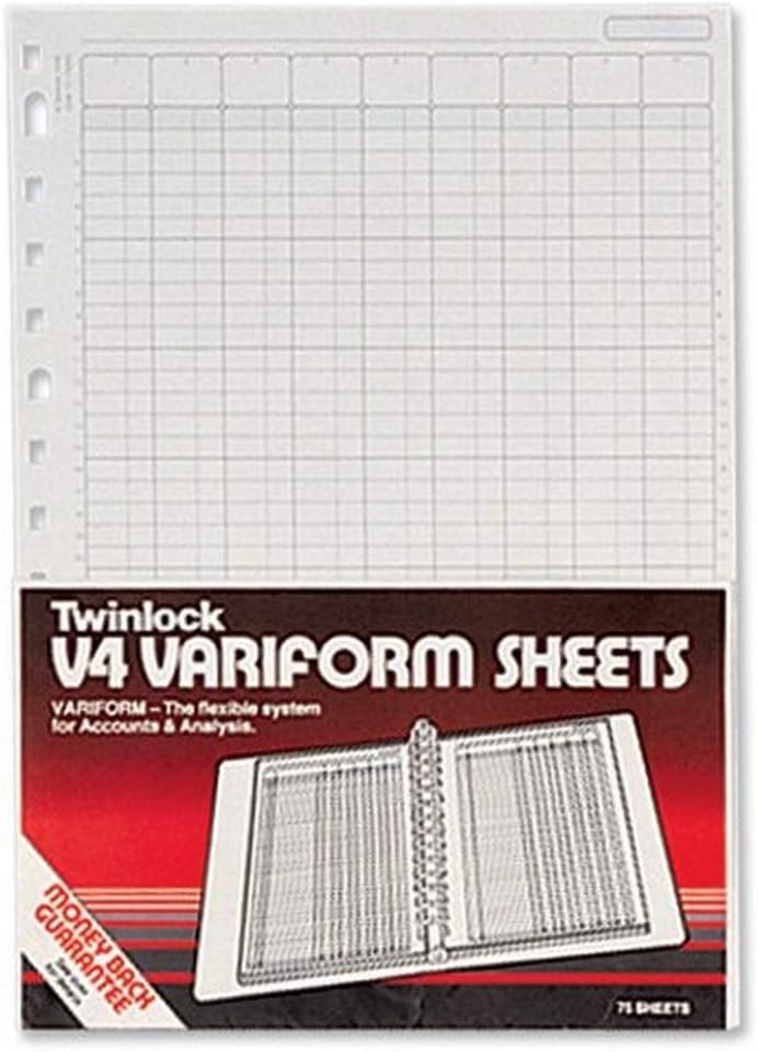 Rexel Twinlock Variform V4 Cash Refill Sheets 7 Columns 75 Sheets