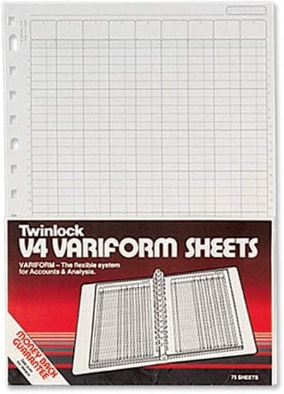 Rexel Twinlock Variform V4 Cash Refill Sheets 7 Columns 75 Sheets
