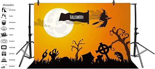 Amazon Com 8x6 5ft Halloween Theme Backdrop Vinyl Full Moon
