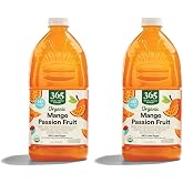 365 By Whole Foods Market, Juice Reduced Sugar Mango Passionfruit Organic, 64 Fl Oz (Pack of 2)