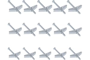 Toggle Bolt and Wing Nut Kit 15 Set Toggle Bolt 1/8" 3/16" 1/4" Toggle Bolts Wall Anchors Toggle Anchors Drywall Screws for D