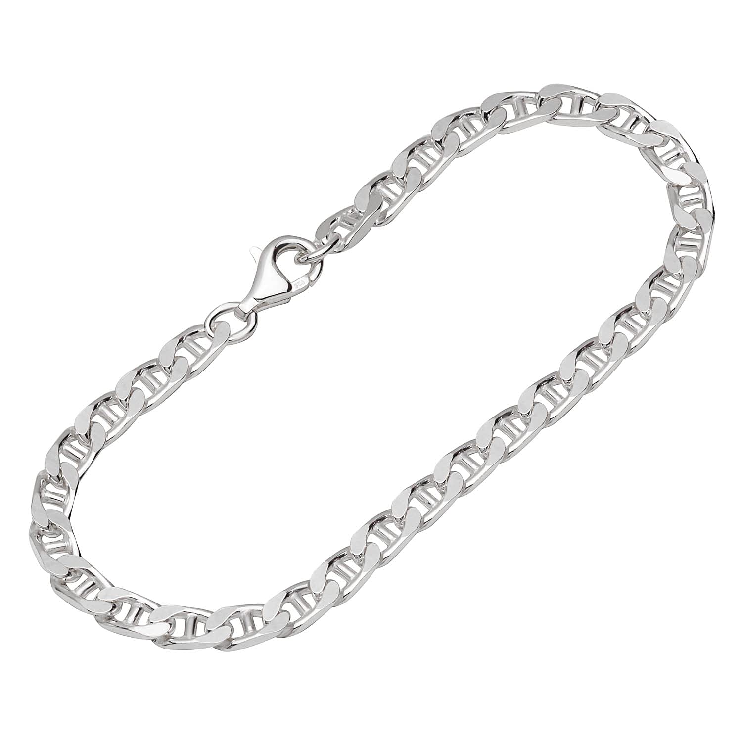 NKlaus bracelet 925 Sterling Silver 19cm diamond plated ladies bracelet fine 12474