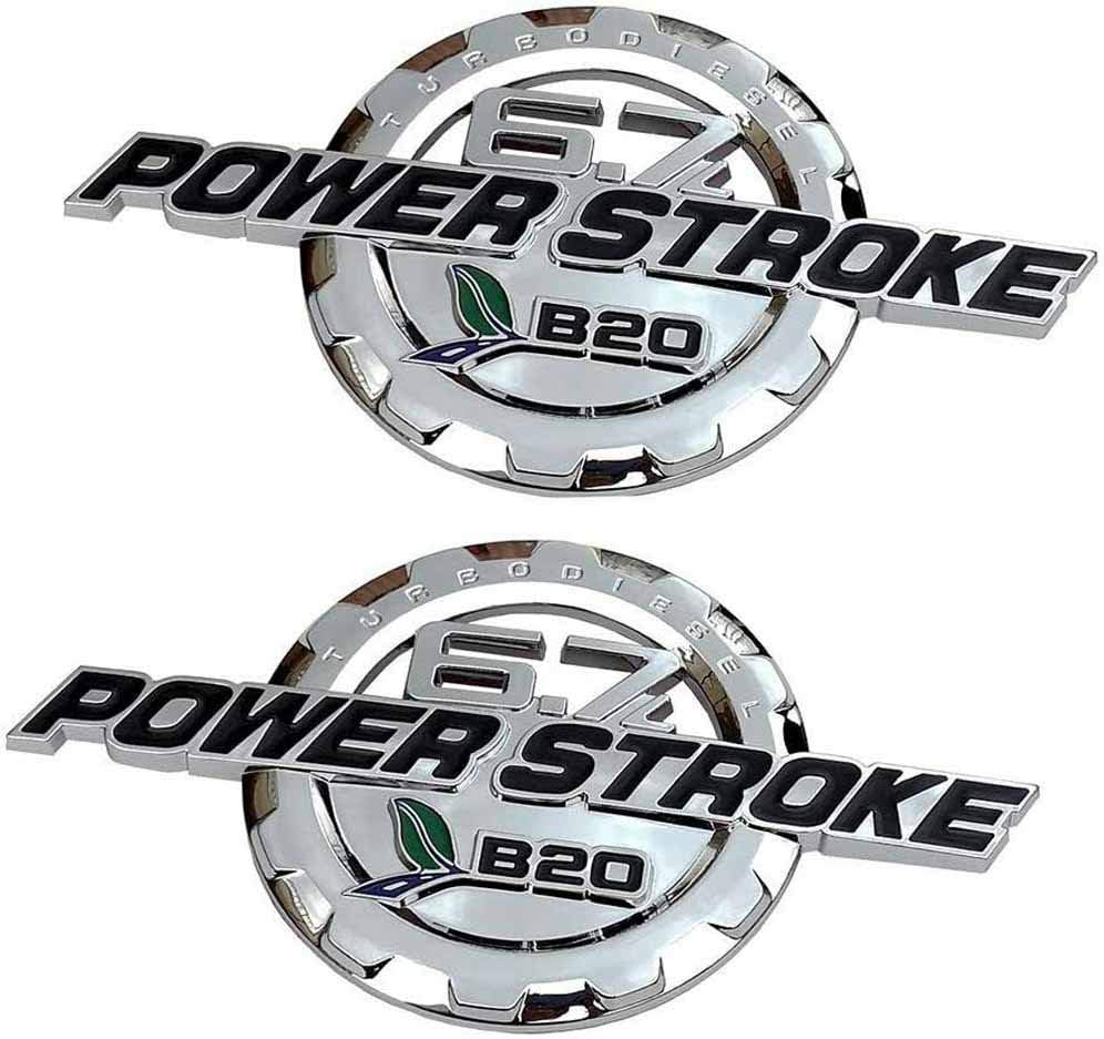 2 Pack 6.7L Powerstroke Emblems, Power Stroke Turbo Diesel