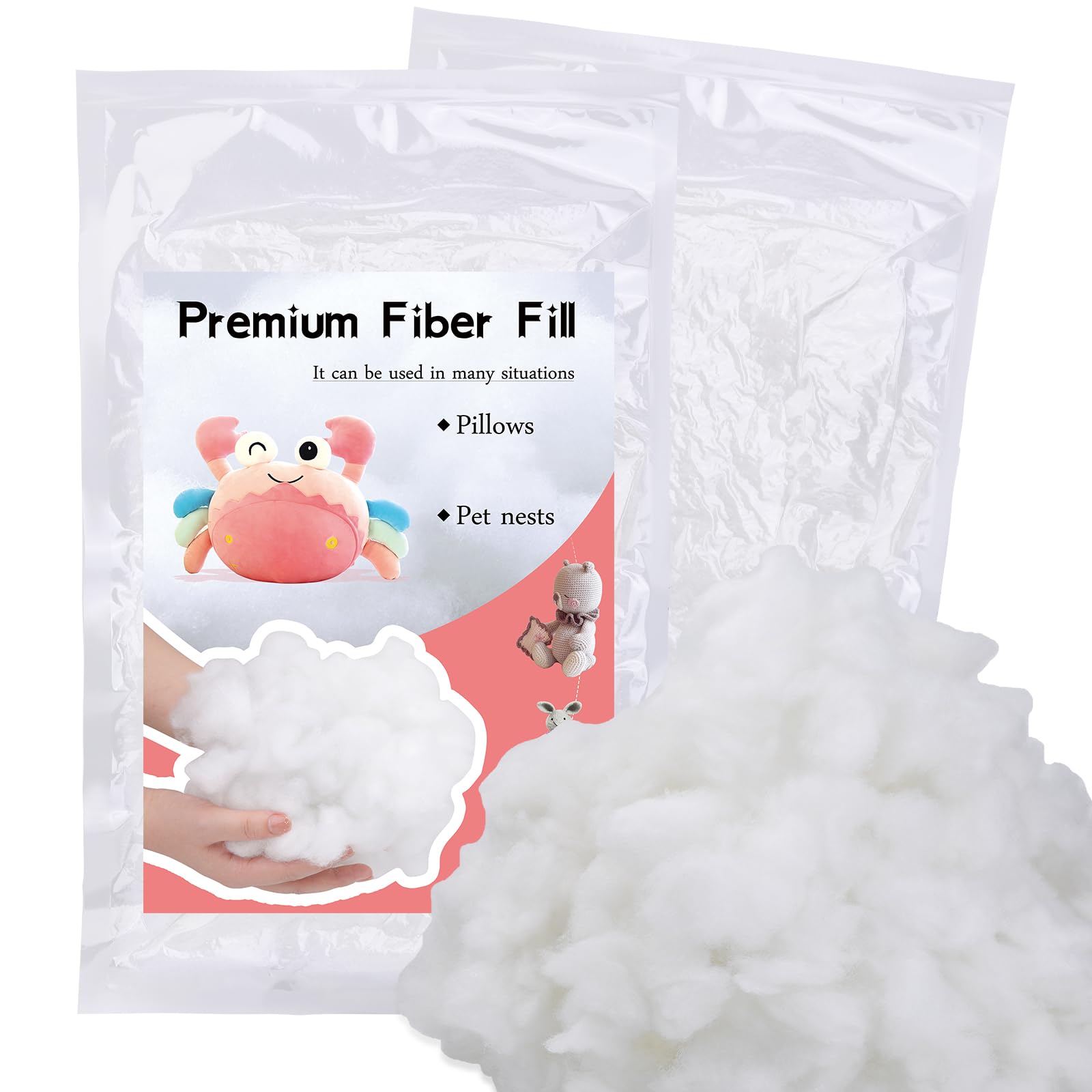 250g Polyester Fiber Filling, Fiber Filling, Super Soft and High Elastic Filling Fiber, For Stuffing for Pillow, Cushion Stuffing, Recyclable (250g/8.8oz)