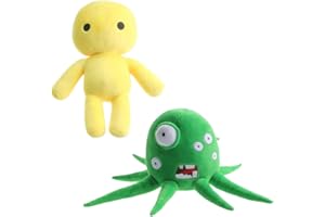 Ksheria Wobbly Life Plush, Yellow Man and Octopus Stuffed Figure - Soft Decorative Cushion Pillow for Game Fans, Stress Relie