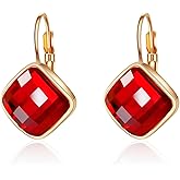 VONSSY Crystal Drop Dangle Earrings Leverback Hoop Hanging Zircon Jewelry Gift for Women Mother Wife