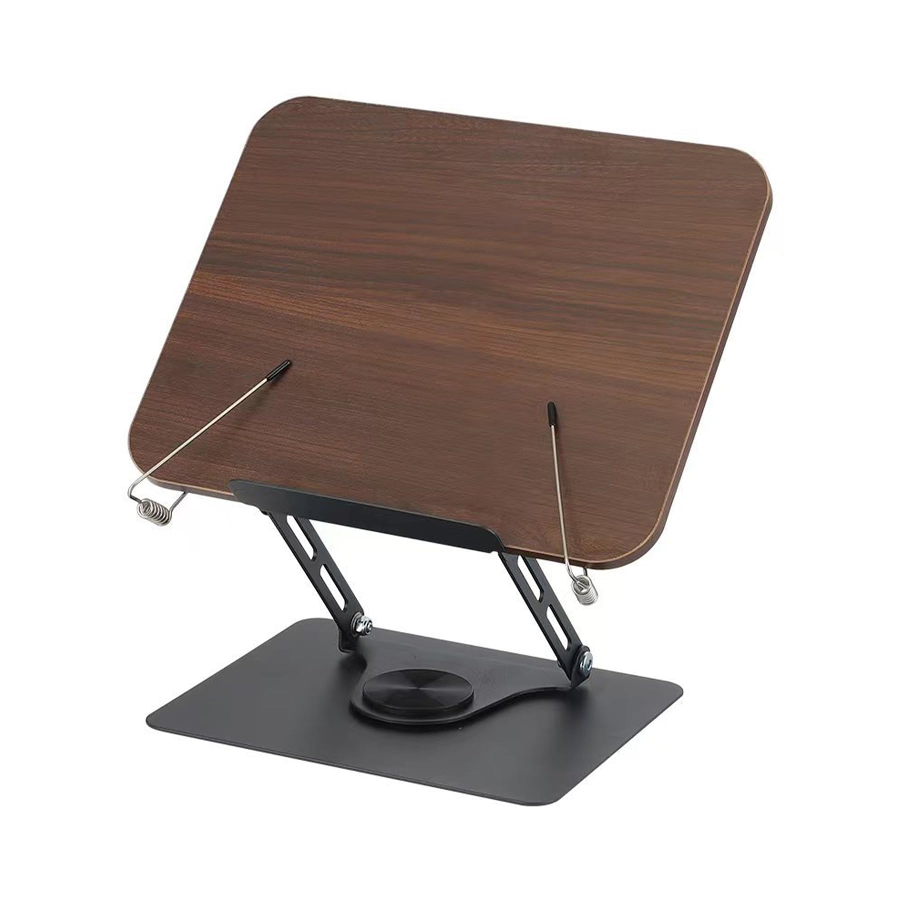 Umimiss Book Stand - Adjustable Book Stand with 360° Rotating Base, Recipe Book Stand, Metal Book Reading Stand for Desk, Portable Book Stand for Reading, Music Scores, Laptop, Recipe and Magazines