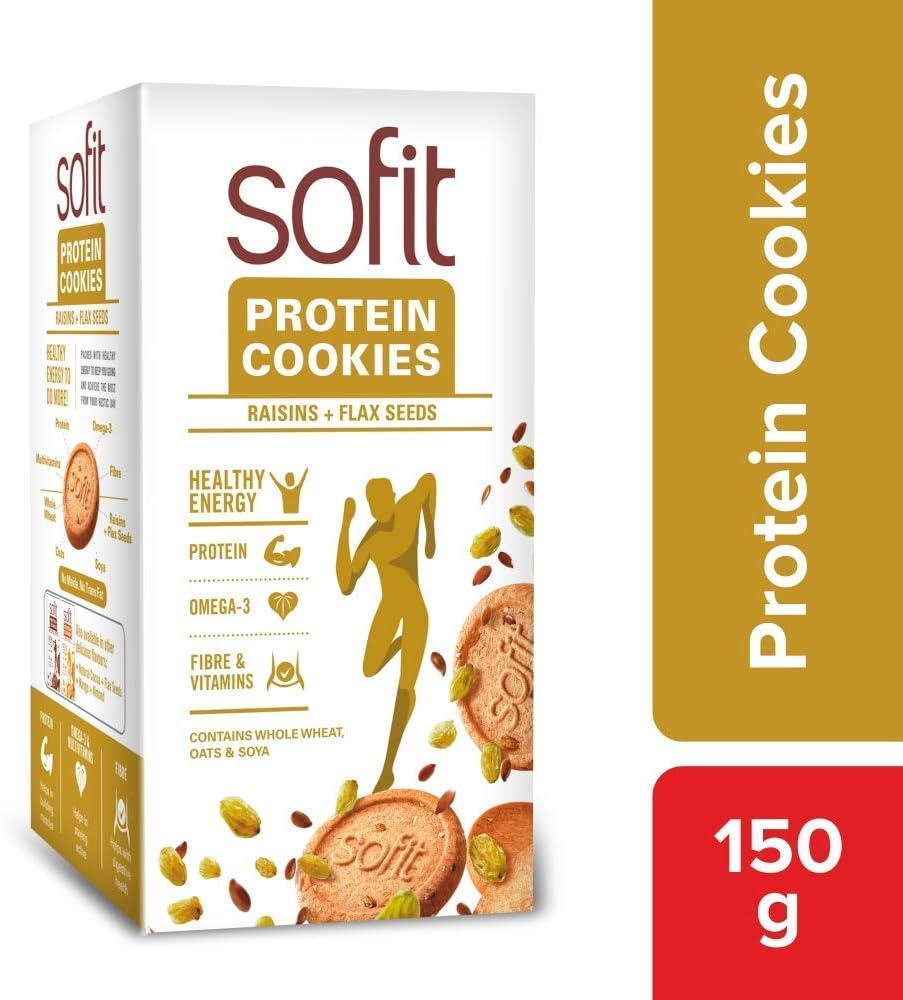 Sofit Protein Cookies, Raisins and Flax Seeds, 150g