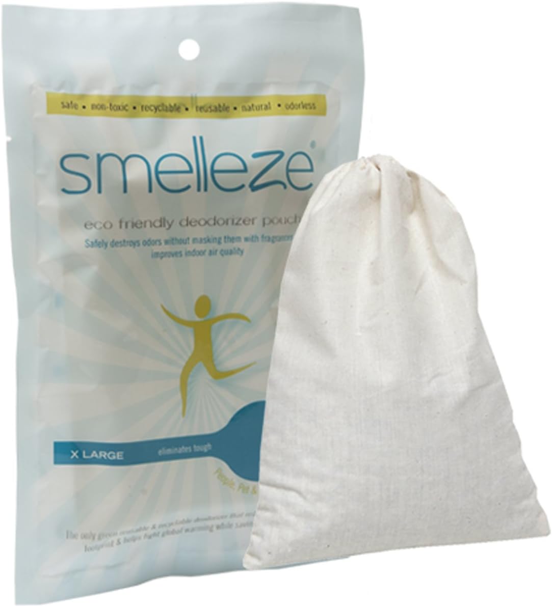 Smelleze® Reusable Car Smell Removal Deodorizer Pouch: Destroys Odour Without Fragrances in Any Auto