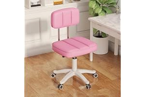 HDHNBA Adjustable Drafting Swivel Chair Home Office Chair Armless, Office Desk Chair Round Rolling Stool with Back Height Adjustable Work SPA Salon Stools Chair with Wheels…