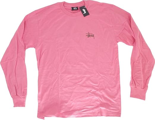 Amazon Co Jp ステューシー Stussy Basic Stussy Stussyの創立者 ショーン ステューシーの手書きによるロゴ Tシャツ L S メンズ D Pink ピンク M 服 ファッション小物