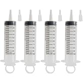 Seimneire 4 Pack 100ml Large Plastic Liquid Syringe | Measuring Syringe Tools for Scientific Labs/Measurement