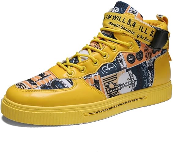 Amazon Atoeti メンズ ハイカット スニーカー Puレザー シューズ カラフル オシャレ カジュアル 靴 くつ 男性 通学 通勤 シューズ バッグ