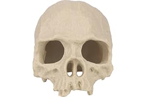 Halloween Fish Tank Decor, Horror Human Skull Aquarium Decor Decorative Aquarium Fish Hides Accessory for Betta Shrimp