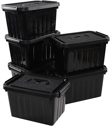 Amazon.com - Qqbine 6 Quart Black Plastic Storage Latching Box Bin