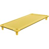 Acrimet Toddler Cot Bed for Kids, Travel, Day Care, 52" x 21" Yellow 1 Pack | Portable, Stackable Design