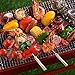 CHICHIC Wood Handle Stainless Steel BBQ Skewer Kabob Skewers, Set of 12, 12 Inch