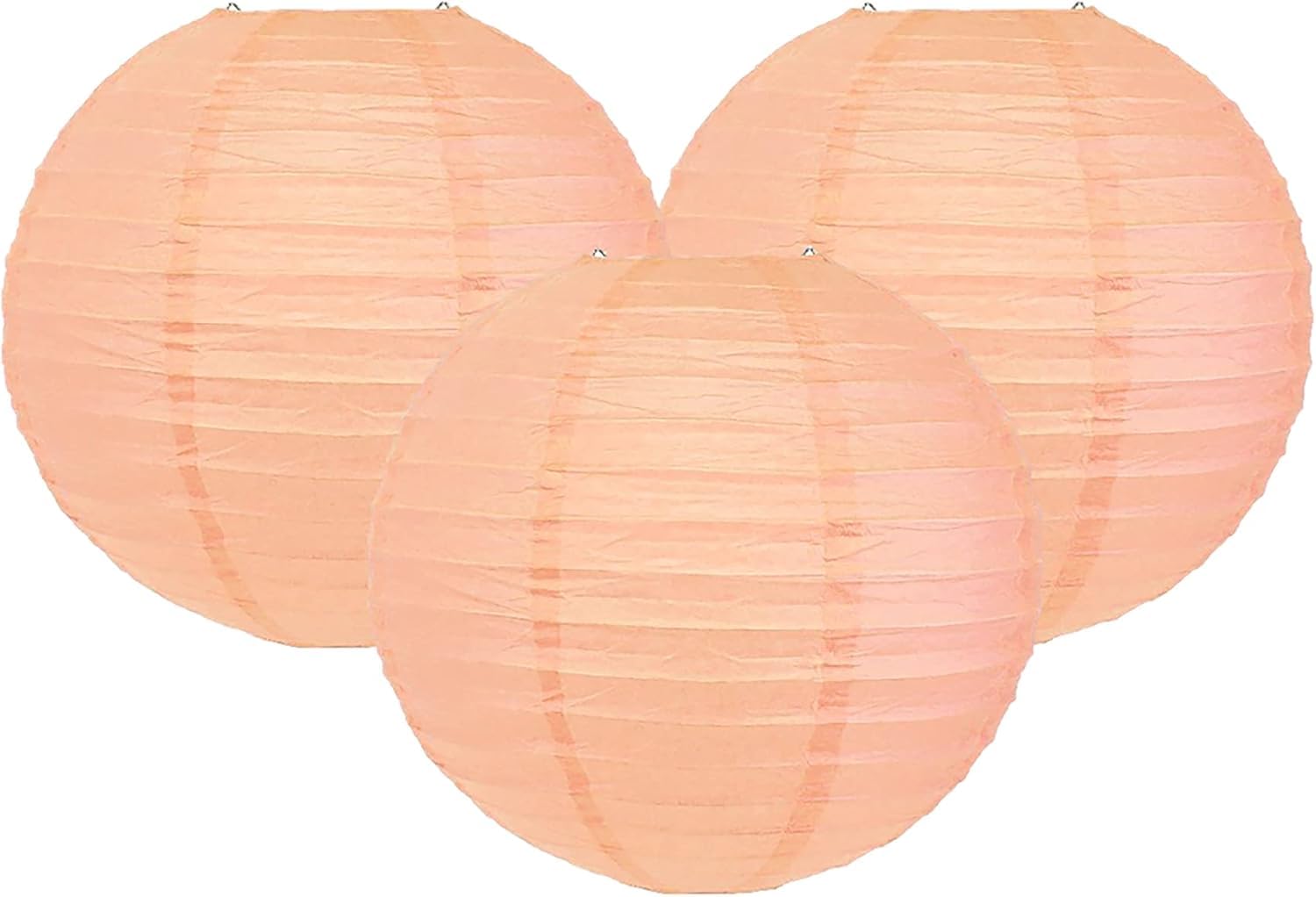 Pack of 3 Paper Lantern Lampshade Party Birthday Baby Shower Wedding Celebration Decoration (Peach, 12" (30cm))