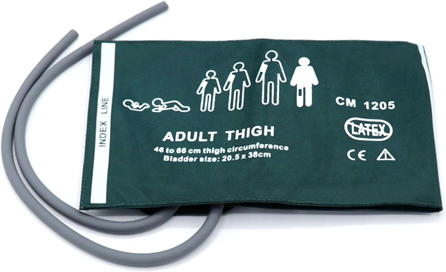 Universal NIBP Cuff for Thigh, 46-66 cm Double Tube Reusable Nylon Replacement Blood Pressure Cuff, No Connector