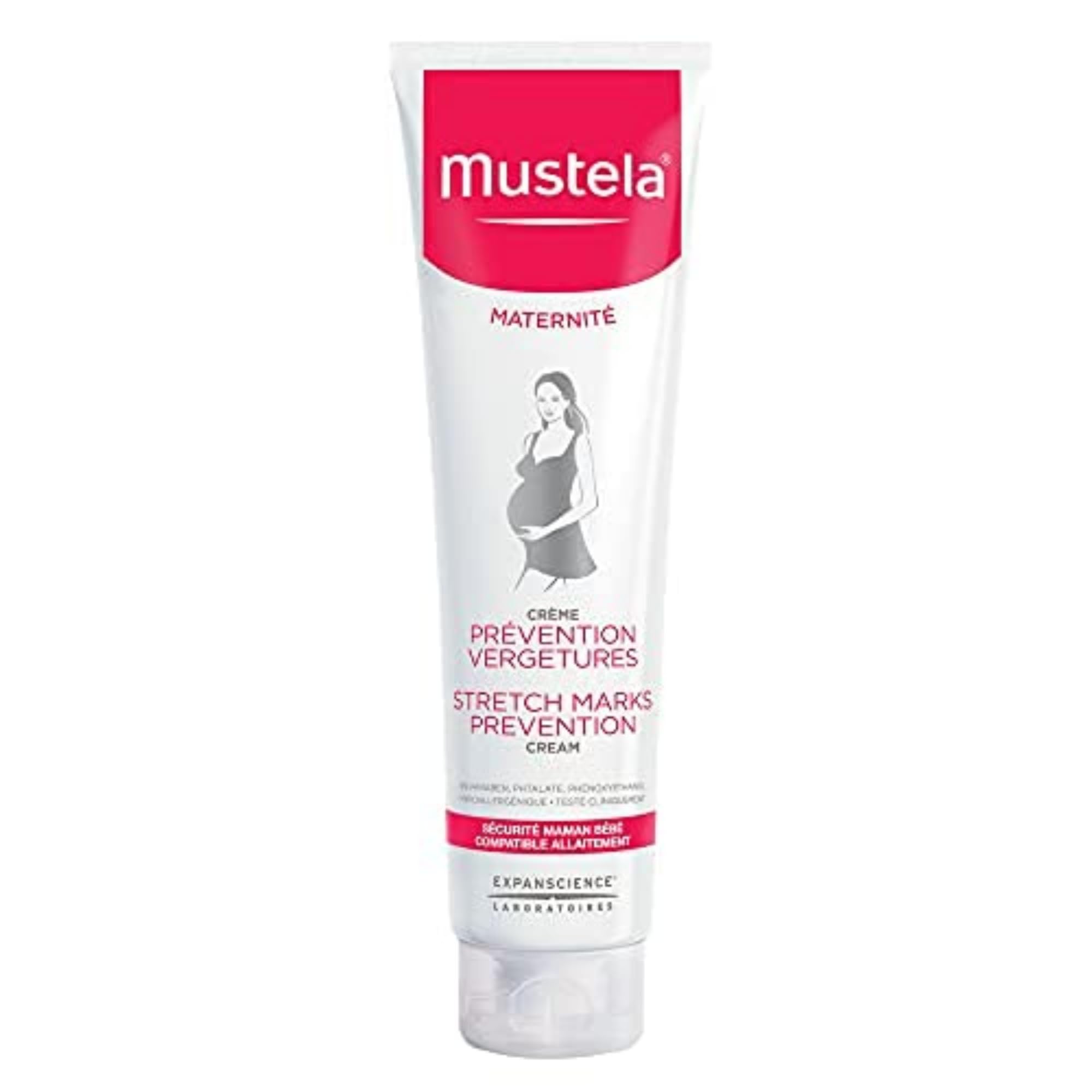 Mustela Maternity Stretch Marks Prevention Cream, Enriched with Plant-Based Ingredients, Hypoallergenic, Dermatologist-Tested, 150ml