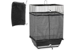Zjyufy Bird Cage Seed Catcher with Drawstring and Fastener, Birdcage Seed Guard Cover Mesh Net Skirt for Parrot Parakeet Squa