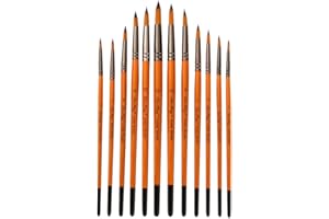 12PACK Watercolor Paint Brushes Set, Portable Painting Kit for Artists,12pcs Different Sizes Pointed Round Paintbrushes,