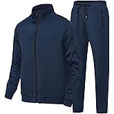 HODOSPORTS Mens Tracksuits 2 Piece Full Zip Jogging Running Suits SweatSuits for Men Shiny Sport Track Suits Sets