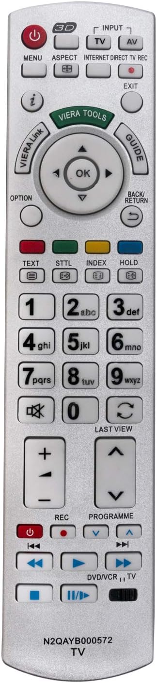 ALLIMITY N2QAYB000572 Remote Control Replace for Panasonic Viera 3D TV TX-L32DT30Y TX-L32DT35E TX-L32ETS51 TX-L32ETX54 TX-L37DT30B TX-L37DT35E TX-L37ETF52 TX-L37ETN53 TX-P42GT30B TX-P42ST33E - Image 3