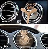 URAQT Bear Pilot Retro Air Freshener Vent Clip with 2 Fragrance Tablets Brown view 7