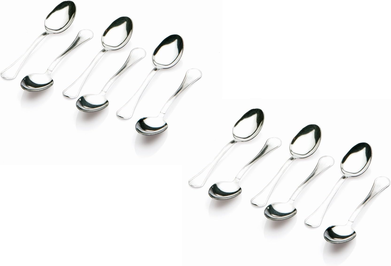 6//12 Original Small Sugar Espresso Coffee Spoons - Italian Stainless Steel Cutlery (12)