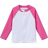 Ubestyle Baby Boys and Girls UPF 50+ Long Sleeve Zip Rash Guard Toddler Swim Shirt Top Quick Dry Sun Protection