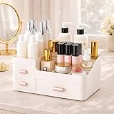 Makeup Organizer Countertop for Vanity with Drawers – Large White Makeup & Skin Care Organizer for Cosmetics & Accessories