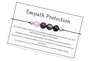 Ronglry Crystal Bracelet for Women Men - Spiritual Healing Stones Amethyst Gem Bracelet for Anxiety Relief - Natural Beads Jewelry