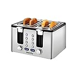 Mecity 4 Slice Toaster, Stainless Steel 4 Slot