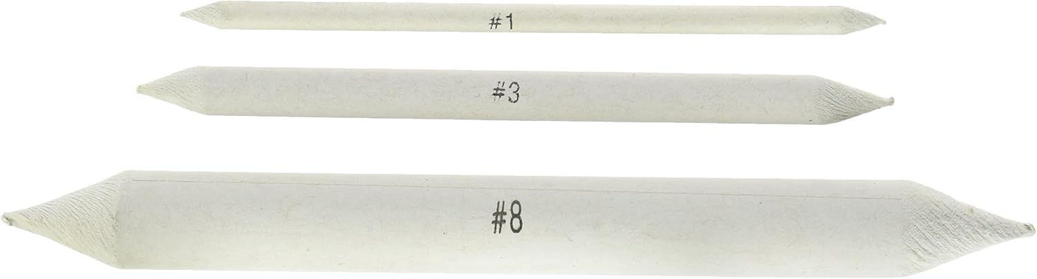Jack Richeson 710310 3Pc Blending Stomps Set Of Sizes 1, 3, 8,Grey