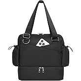 Small Gym Bag for Women,Mini Gym Duffle Bag with Independent Compartment Lightweight Gym Tote Bag Sport Duffle Bag for Travel Workout Dance Yoga-Black
