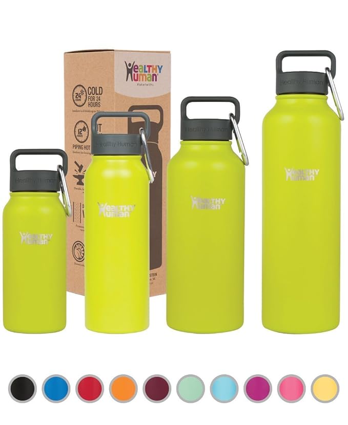 Healthy Human Isolierte Edelstahl Trinkflasche, Thermosflasche, Doppelwandig, Vakuumisoliert