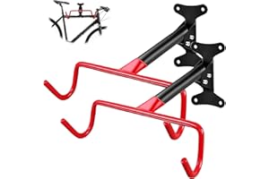 IPETRK Red Foldable Bike Rack 2 Pack, Easy Install, Rubber Covering, Saves Space