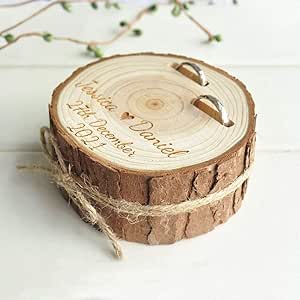 HOMEDAI Hecha a Mano Personalizable Caja para Anillos de ...