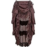 Charmian Women's Steampunk Gothic High Low Cyberpunk Skirt
