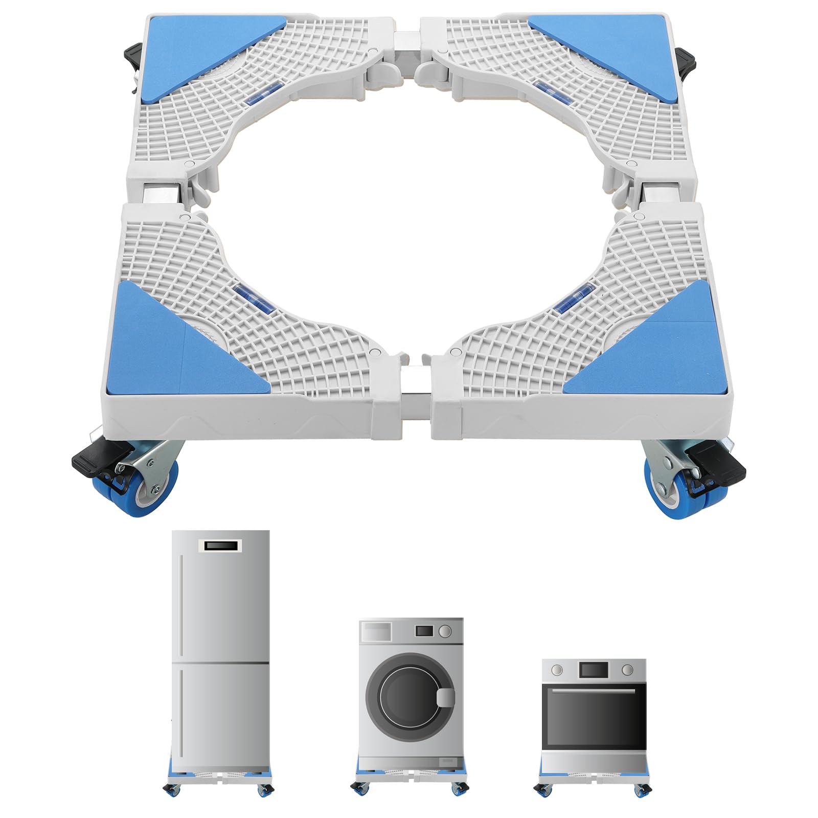 Photo 1 of MAOPINER Multi-Functional Furniture Dolly Roller Base Adjustable Movable Base Refrigerator Stand for Washing Machine Refrigerator and Dryer (8 wheels WITHOUT Leveling Legs)